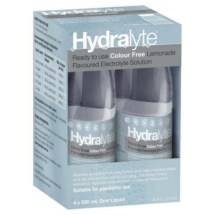 Hydralyte RTU Electrolyte Solution Lemonade (4s x 250 mL)