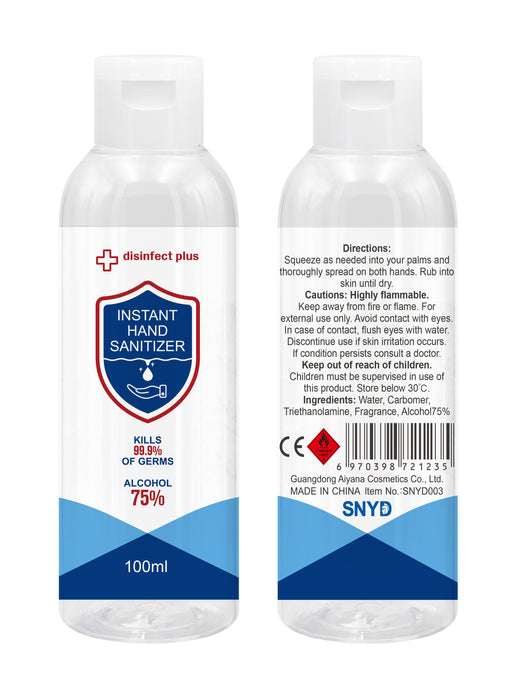 Disinfect Plus Hand Sanitiser - 75% alcohol based (100mL)