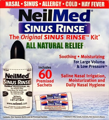 NeilMed Sinus Rinse Kit 240ml (Bottle and 60 premixed sachets)