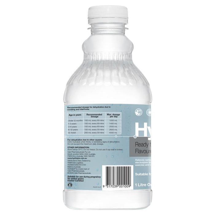 Hydralyte Electrolyte Liquid Colour Free Lemonade 1 Litre