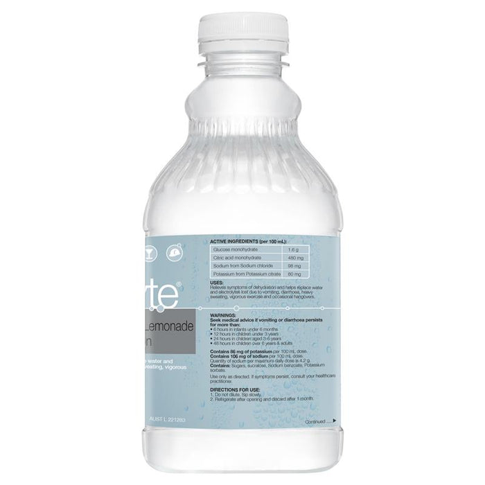 Hydralyte Electrolyte Liquid Colour Free Lemonade 1 Litre