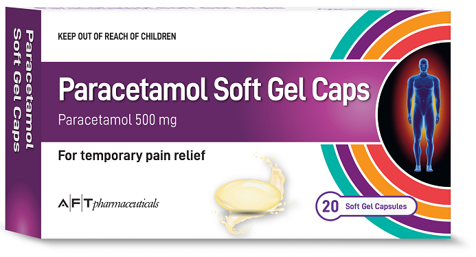 AFT Paracetamol Soft Gel Capsules 500mg