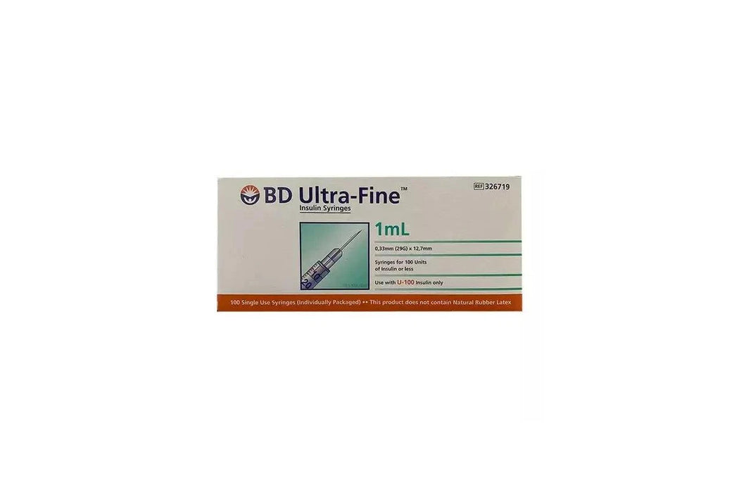 BD Syringes Ultra Fine 1ml 29g X 12.7mm 100 Pack