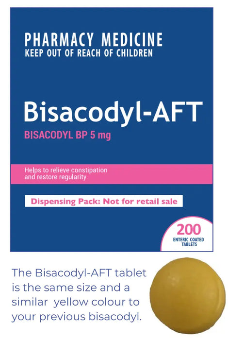 Bisacodyl BP 5mg 200 Tablets