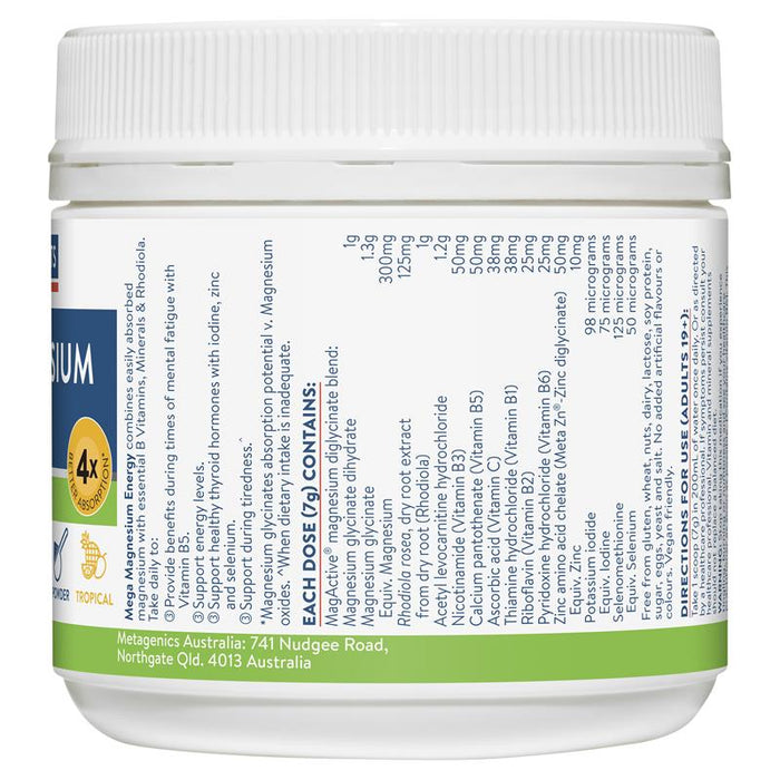 Ethical Nutrients Mega Magnesium Energy Powder 140g