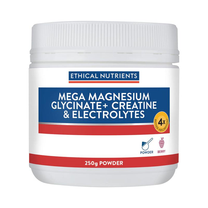 Ethical Nutrients Mega Magnesium Glycinate+ Creatine & Electrolytes 250g