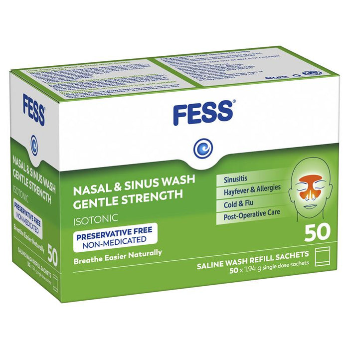 Fess Nasal & Sinus Wash Refill Gentle Strength 50s
