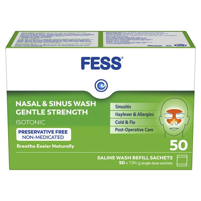 Fess Nasal & Sinus Wash Refill Gentle Strength 50s