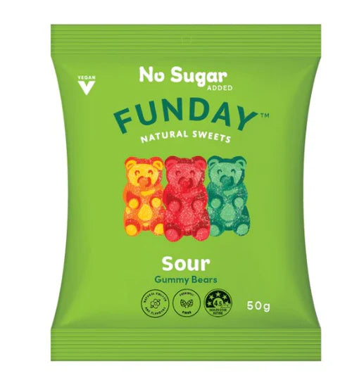 Funday Sour Vegan Gummy Bears 50g