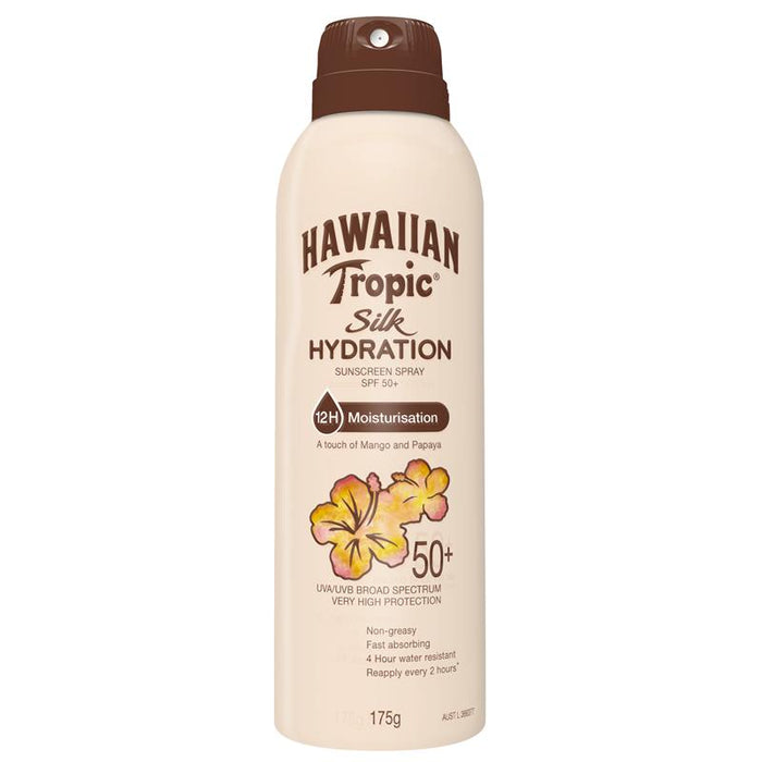 Hawaiian Tropic Silk Hydration Sunscreen Spray SPF50+ 175g