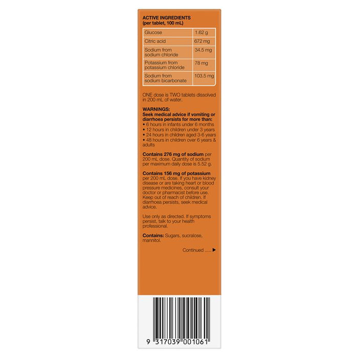 Hydralyte Effervescent Orange Tablets 20s