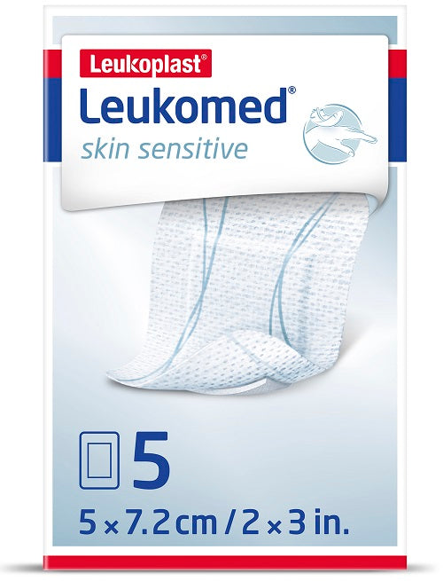 Leukoplast Leukomed T Skin Sensitive Dressings 5 x 7.2cm  5 pack
