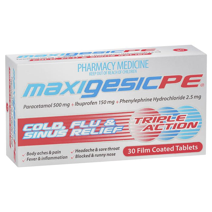 Maxigesic PE Cold Flu&Sinus Relief 30s