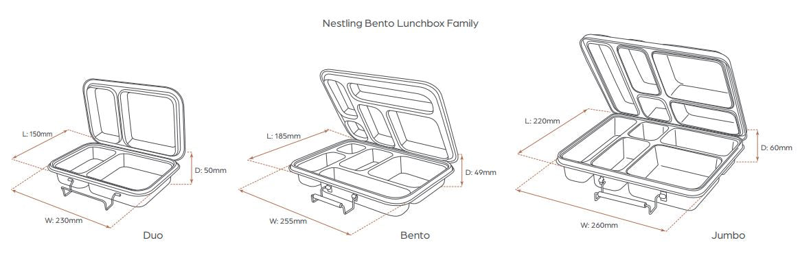 Nestling Stailness Steel Jumbo Bento Box