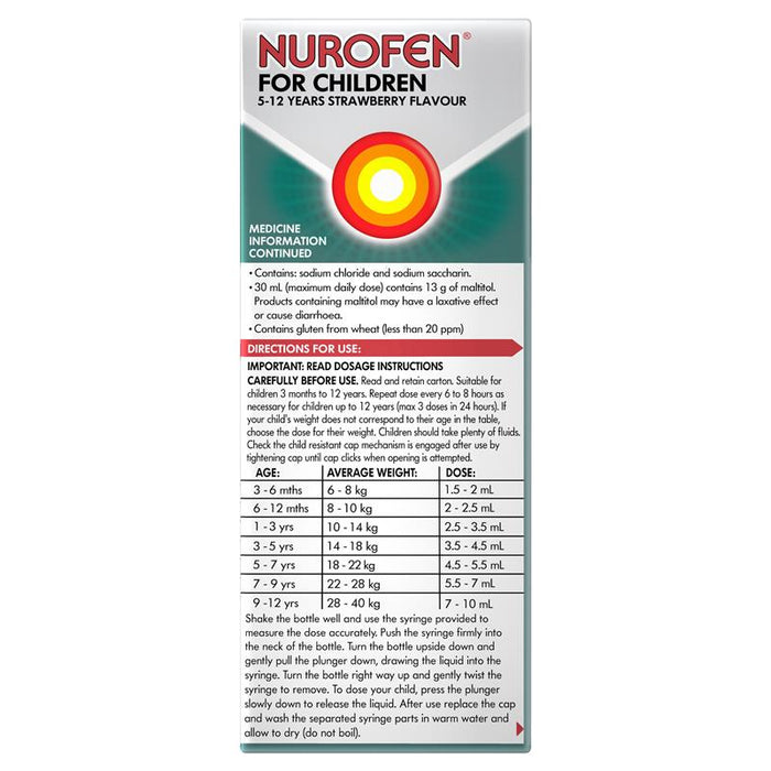 NUROFEN Children 5-12 Years Strawberry 200ml