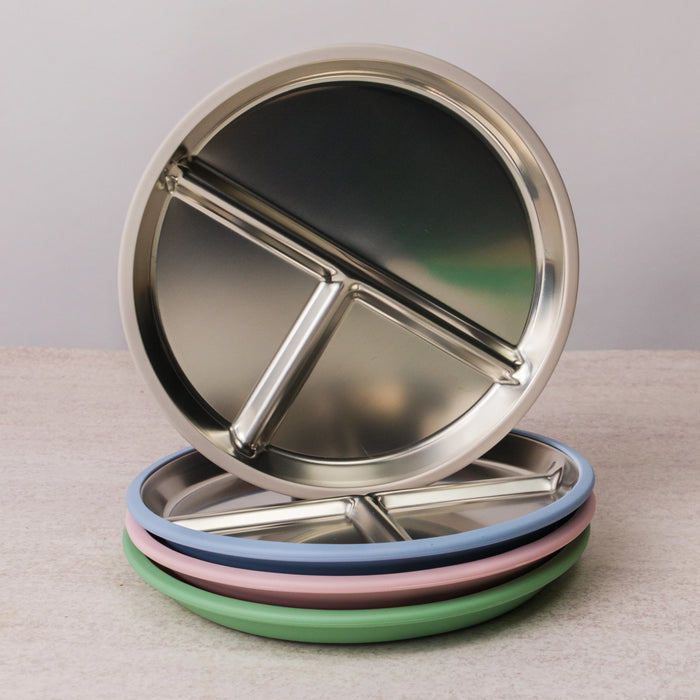 Nestling Stainless Steel Divided Suction Plate 20cm