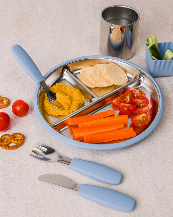 Nestling Stainless Steel Divided Suction Plate 20cm