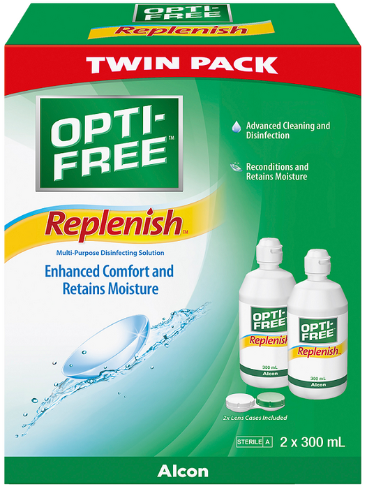 Optifree Replenish Twin Pack (2x300ml) + Case
