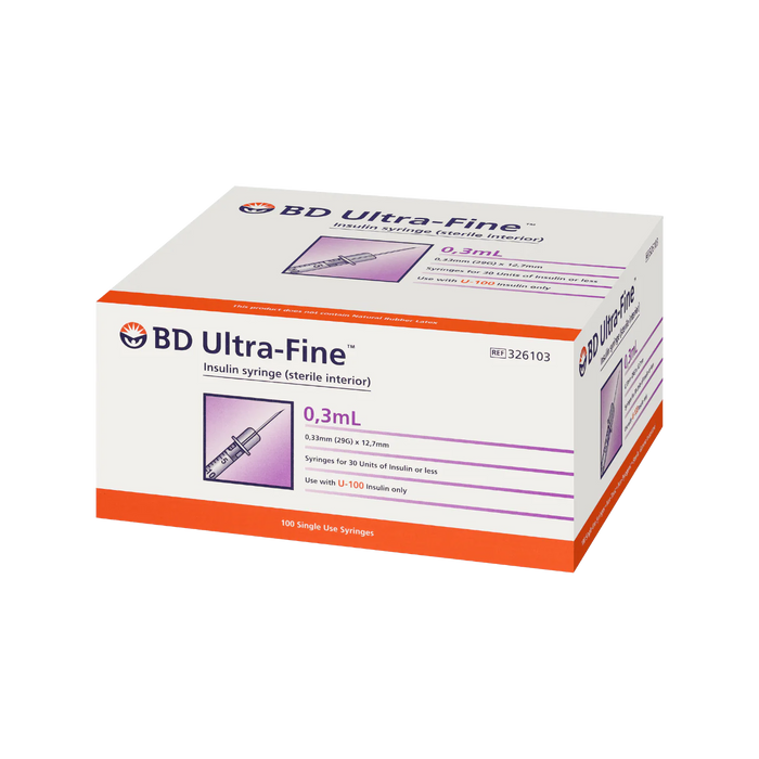 BD Ultra-Fine Syringe 29G 0.3mL 12.7mm 100pk