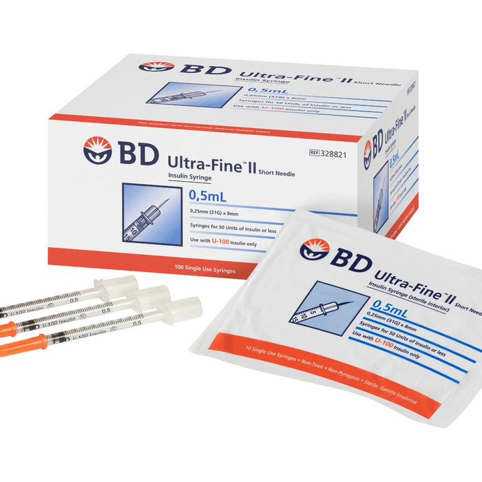 BD Syringe 0.5ml Ultra Fine 31gx8mm 100s