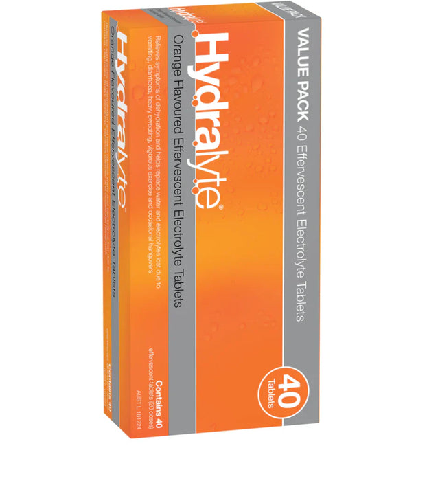 Hydralyte Effervescent Tablets Orange 40s