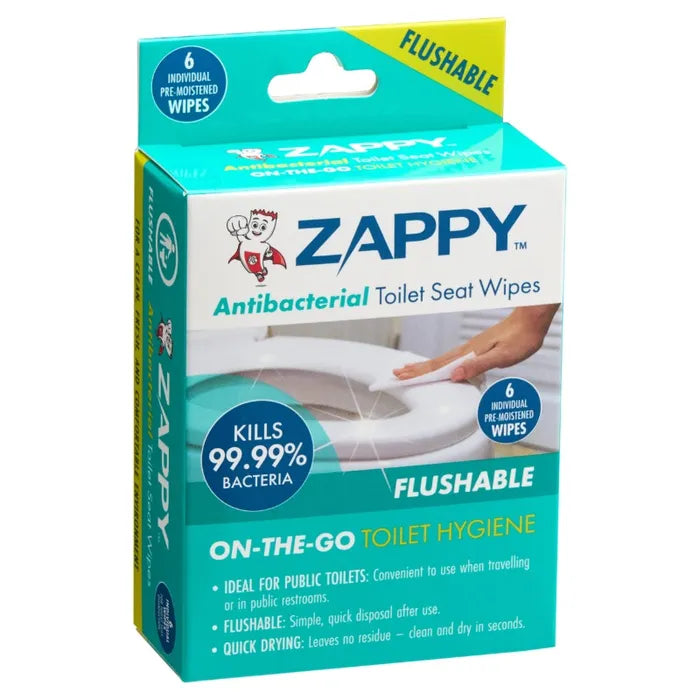 Zappy Antibacterial Toilet Seat Wipes 6s