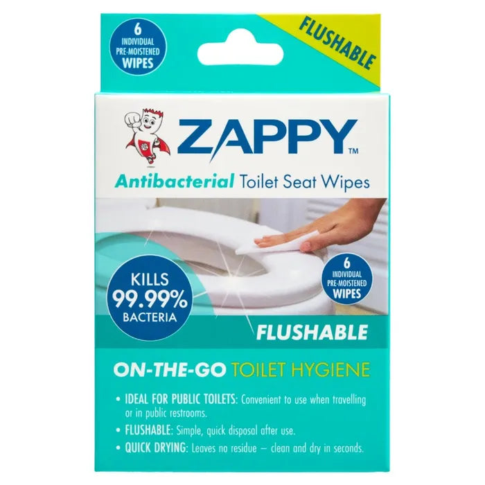 Zappy Antibacterial Toilet Seat Wipes 6s