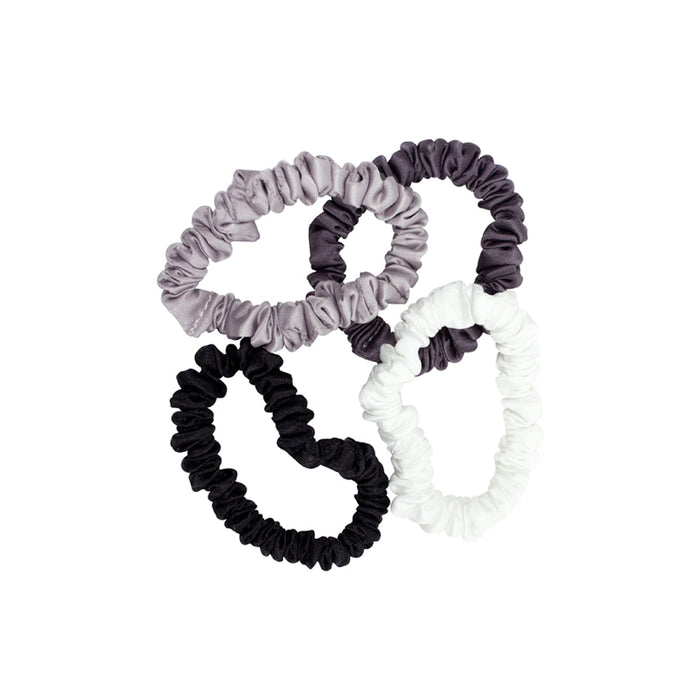 Adorn By Mae Elastics Slim Scrunchies Greys - image 4