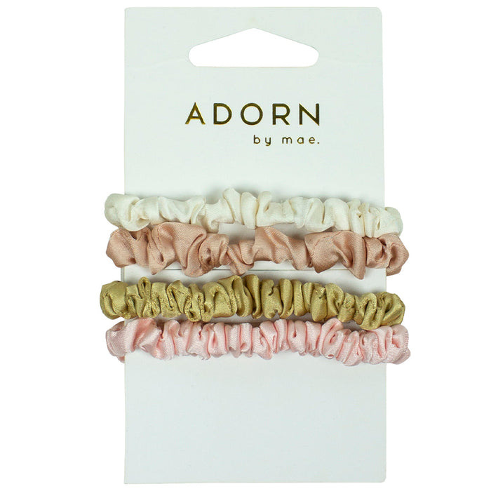 Adorn By Mae Elastics Slim Scrunchies Nude - image 2