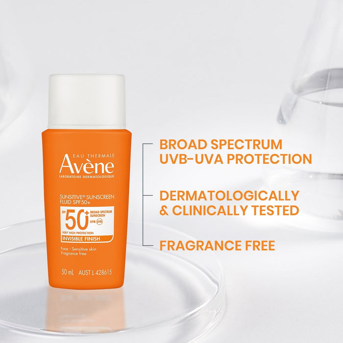 Avene Sunsitive Sunscreen Fluid SPF50+ 50ml