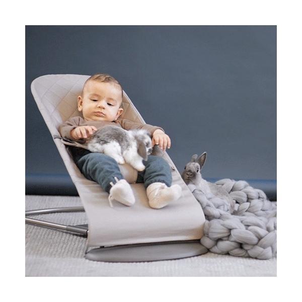 BabyBjörn Bouncer Bliss Woven Petal Quilt Sand Grey - image 4