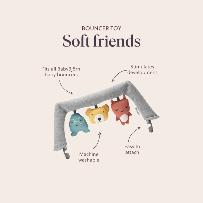BabyBjörn Toy for Bouncer Soft Friends Neutrals