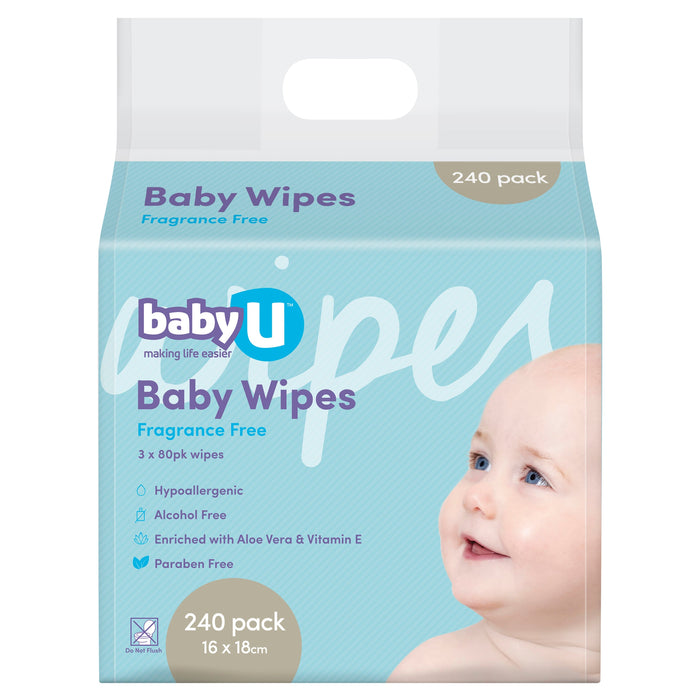 BabyU Baby Wipes 240 Pack - image 2