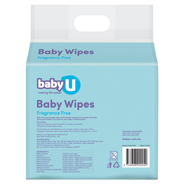 BabyU Baby Wipes 240 Pack - image 4