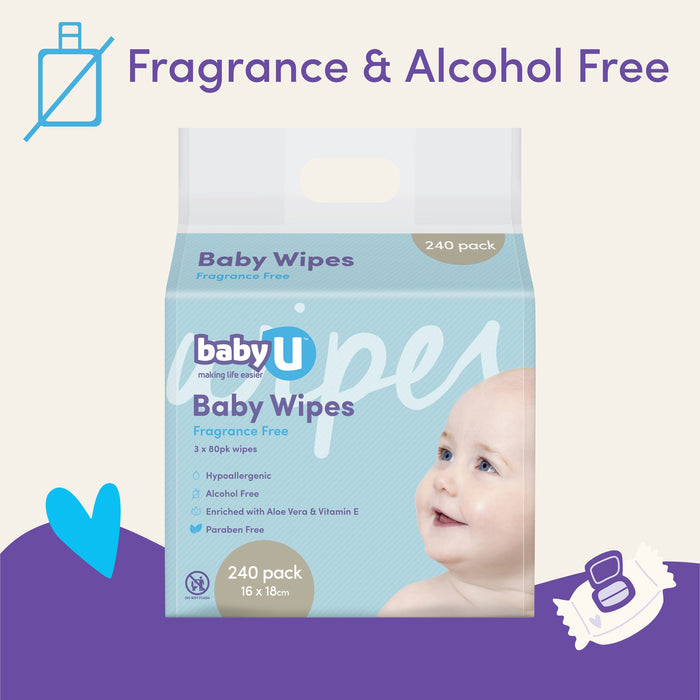 BabyU Baby Wipes 240 Pack - image 6