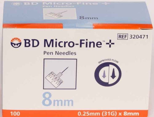 BD Micro-Fine Pen Needles 31G x 8mm 100 Pack