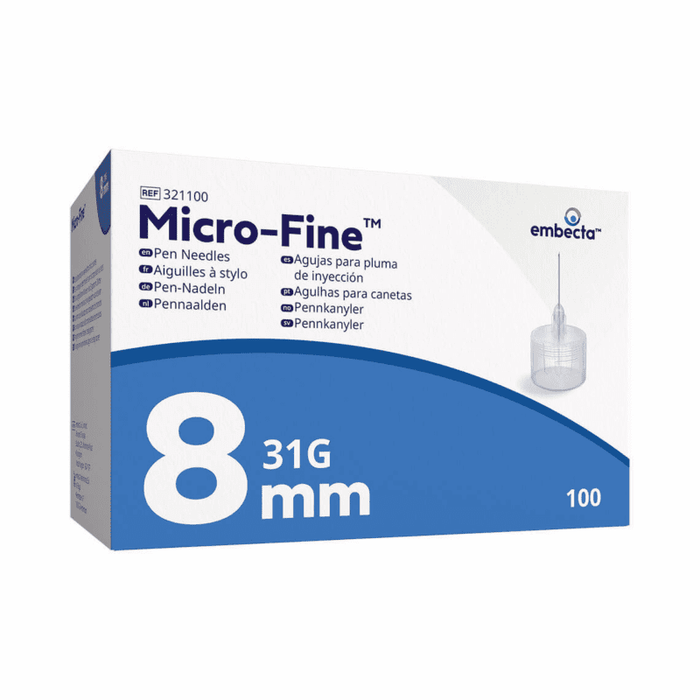 BD Micro-Fine Pen Needles 31G x 8mm 100 Pack