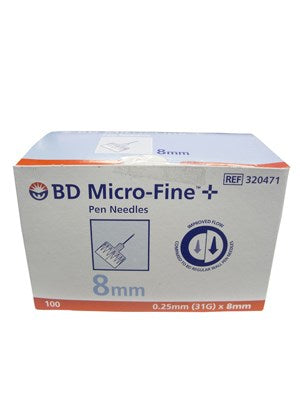 BD Micro-Fine Pen Needles 31G x 8mm 100 Pack