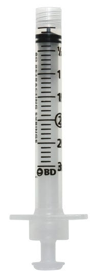 BD Plastipak 3mL Luer-Lok Syringe (No Needle) 100 Pack