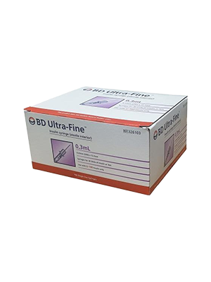 BD Ultra-Fine Insulin Syringes 0.3mL 29G x 12.7mm 100 Pack