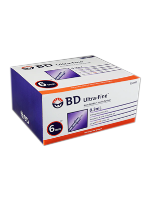 BD Ultra-Fine Insulin Syringes 0.3mL 31G x 6mm 100 Pack