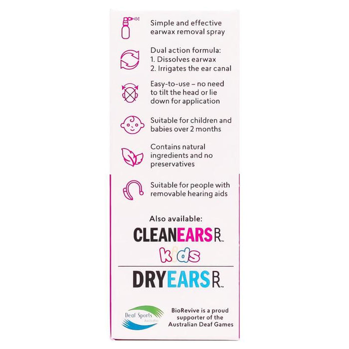 BioRevive Clean Ears Ear Wax Removal Spray 30ml