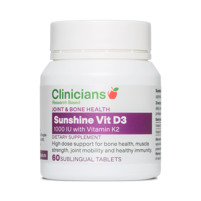 Clinicians Sunshine Vitamin D3 with Vitamin K2 60 Tablets