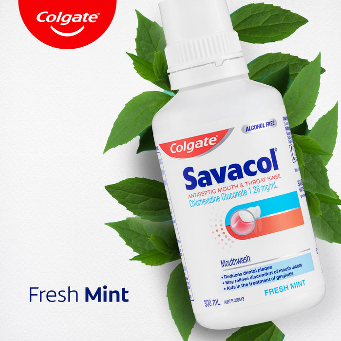 Colgate Savacol Fresh Mint Antiseptic Mouthwash 300mL - image 6