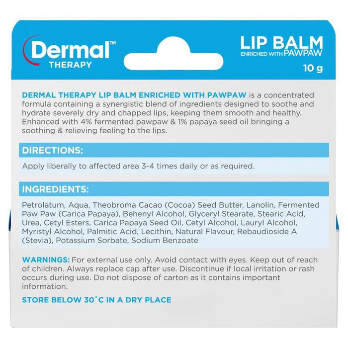 Dermal Therapy Lip Balm Paw Paw 10g