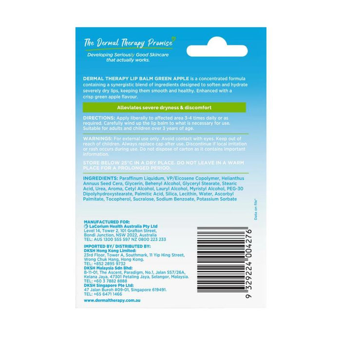 Dermal Therapy Lip Balm Stick Green Apple 4.8g