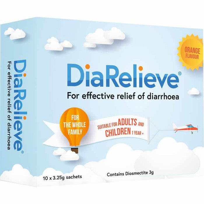 DiaRelieve Diarrhoea Relief Orange Flavour Sachets 3.25g x 10