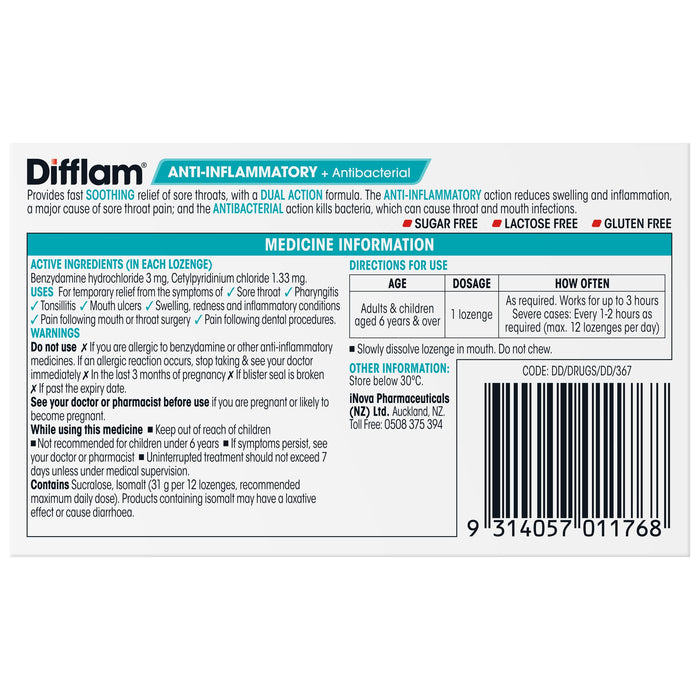 Difflam Sore Throat Lozenge Raspberry - image 7