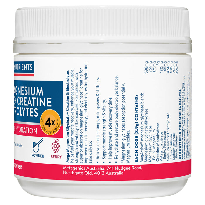 Ethical Nutrients Mega Magnesium Glycinate+ Creatine & Electrolytes 250g - image 3