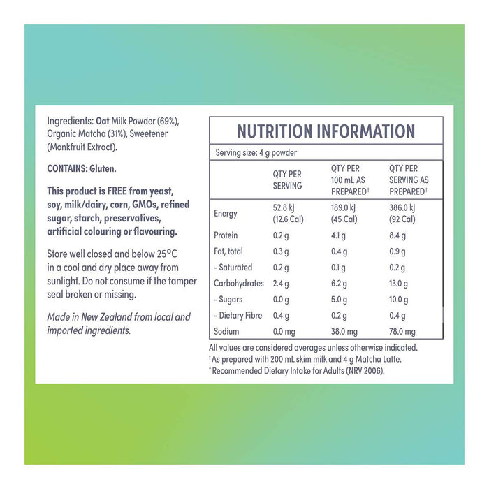 Eve Wellness Matcha Latte 96g 24 servings